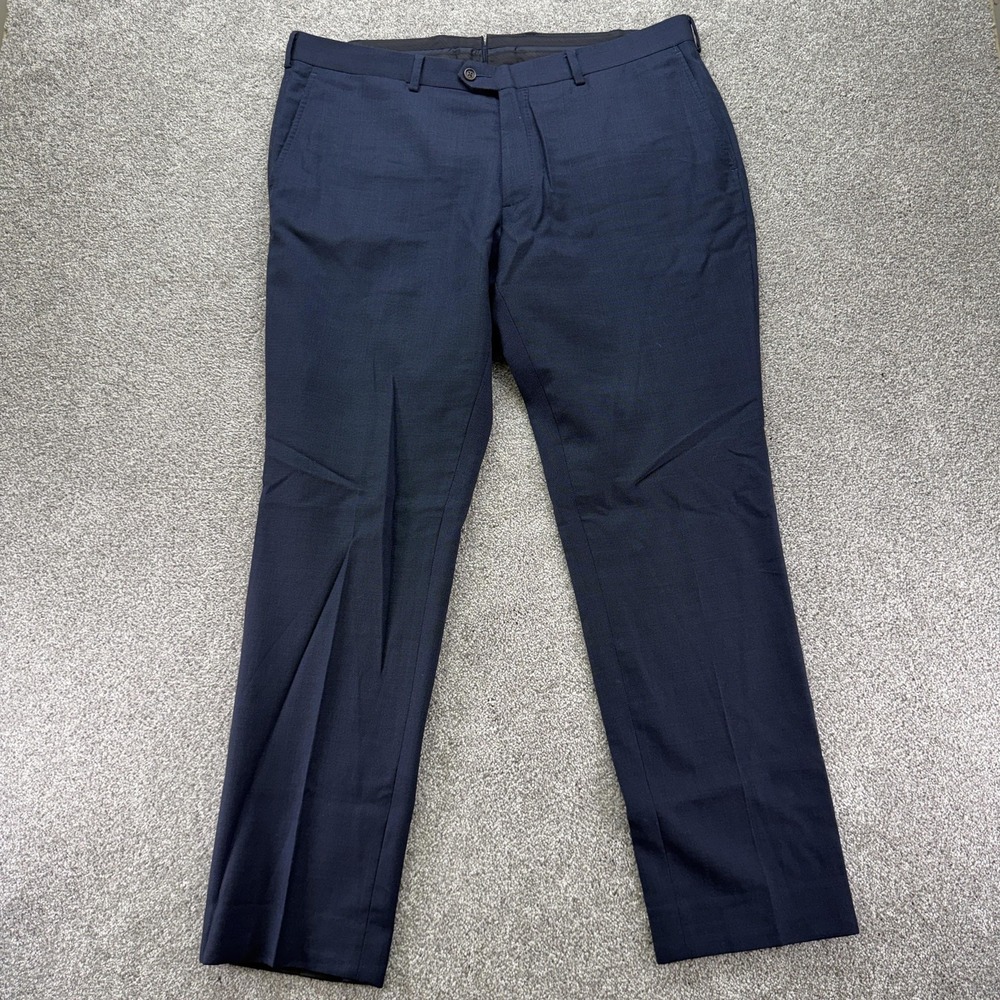 Proper Cloth Pants Mens 39x31 Blue Slim Fit Stretch Wool Dress Trousers Office